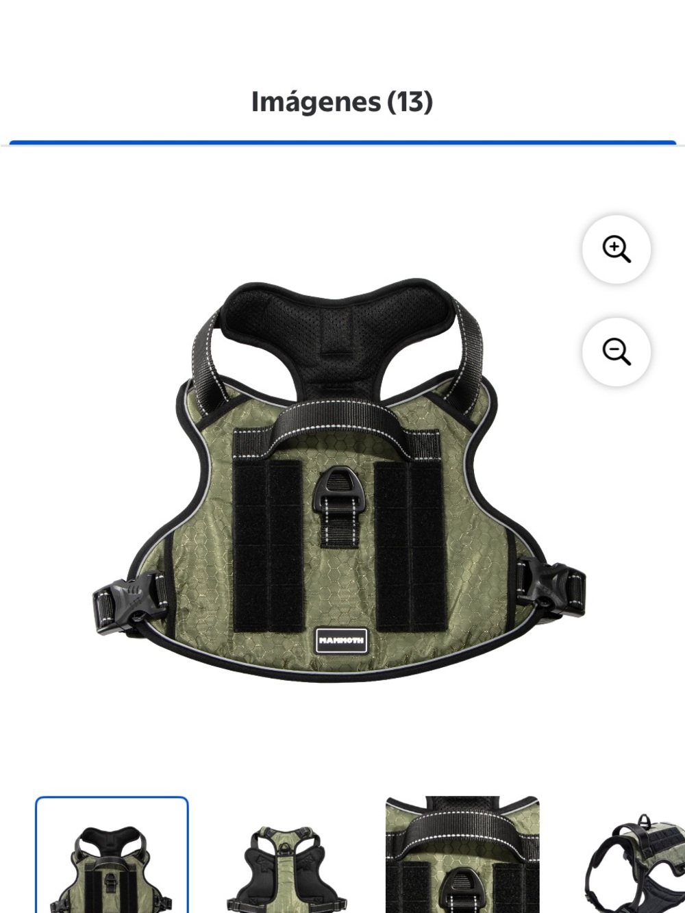 Harness Dog Vest Harness in Olive Green with Black Trim